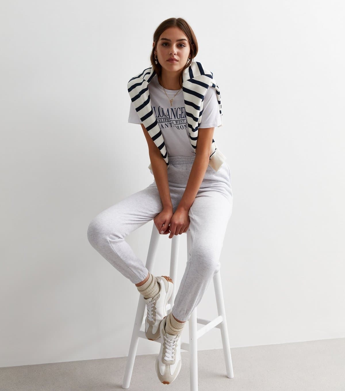 New Look Women's Pale Grey Cuffed Joggers New Look