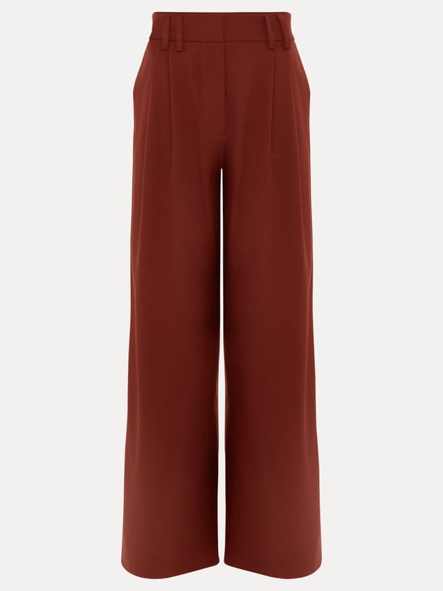 Phase Eight Phase Eight Women's Wide-Leg Tailored Trouser in Brown - 2