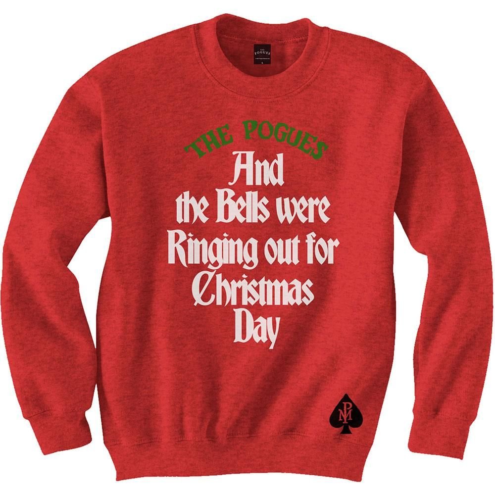 The Pogues The Pogues Men's Bells Were Ringing Out Cotton Sweatshirt in Red - 4