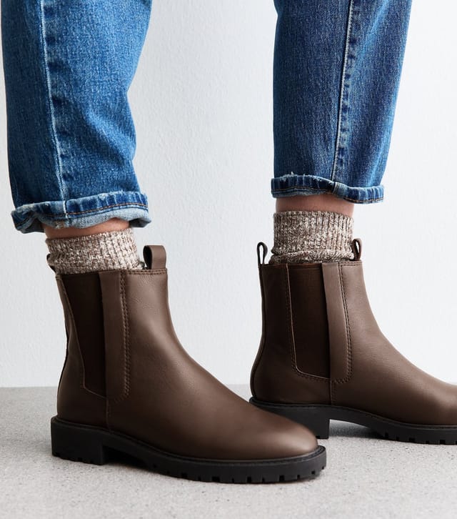 New Look Women's Brown Leather Chelsea Boots New Look - 3