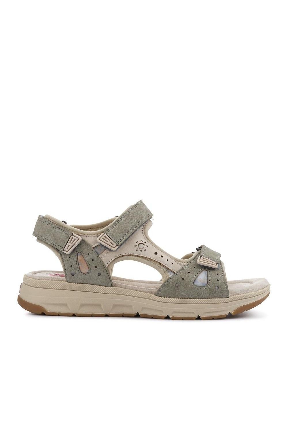 Pavers Pavers Women's Wide-Fit Shock-Absorbing Sandals in Khaki - 2