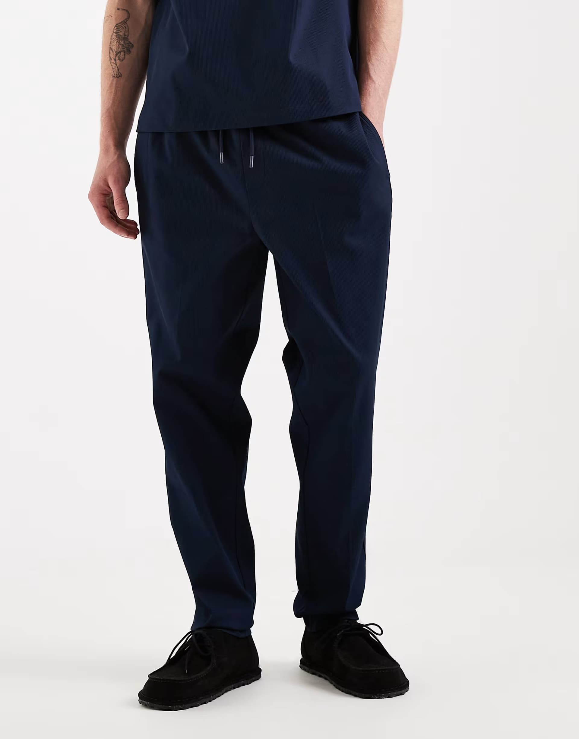 ASOS ASOS DESIGN co-ord tapered trouser in navy
