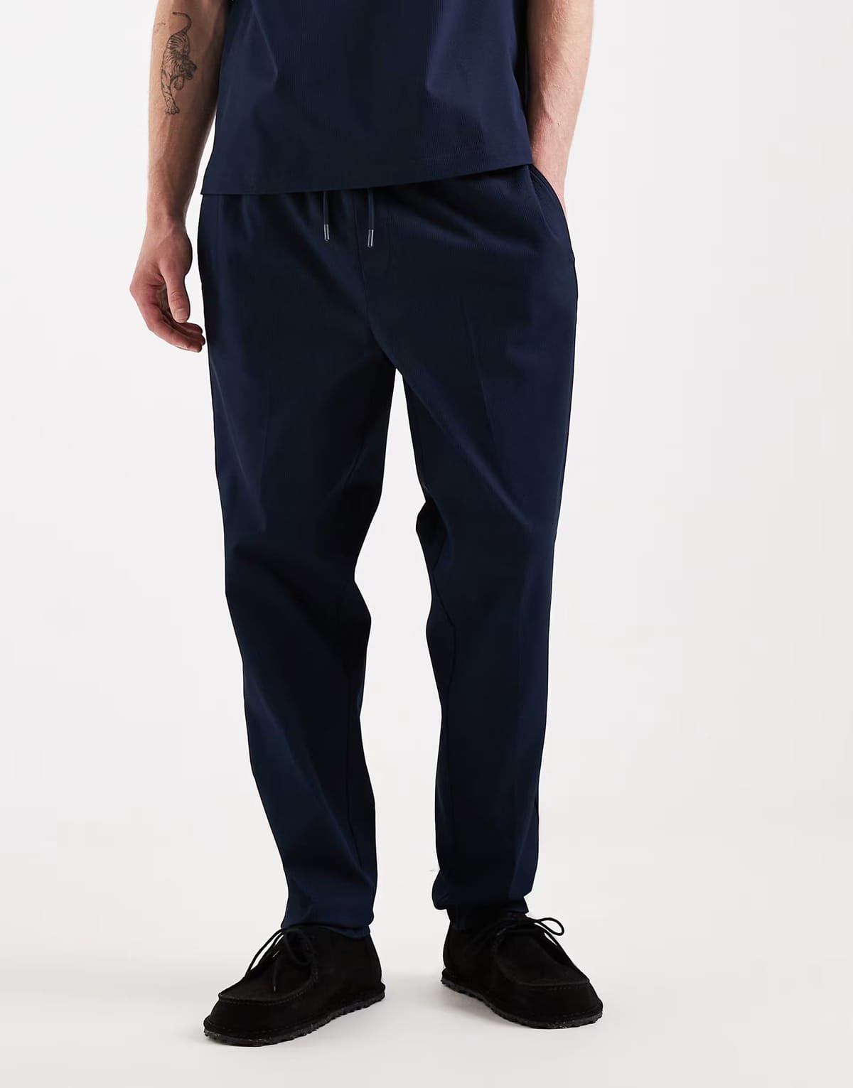 ASOS ASOS DESIGN co-ord tapered trouser in navy - 1
