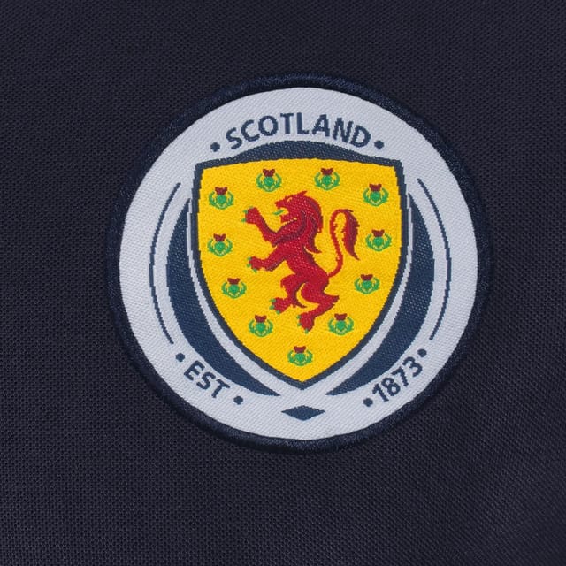 Scottish FA Scottish FA Men's Adults Crest Polo Shirt in Navy - 2