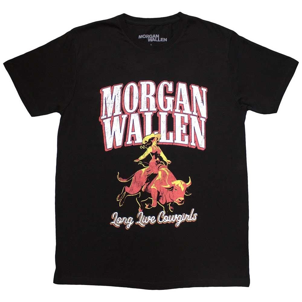 Morgan Wallen Morgan Wallen Men's Long Live Cow T-Shirt in Black - 1