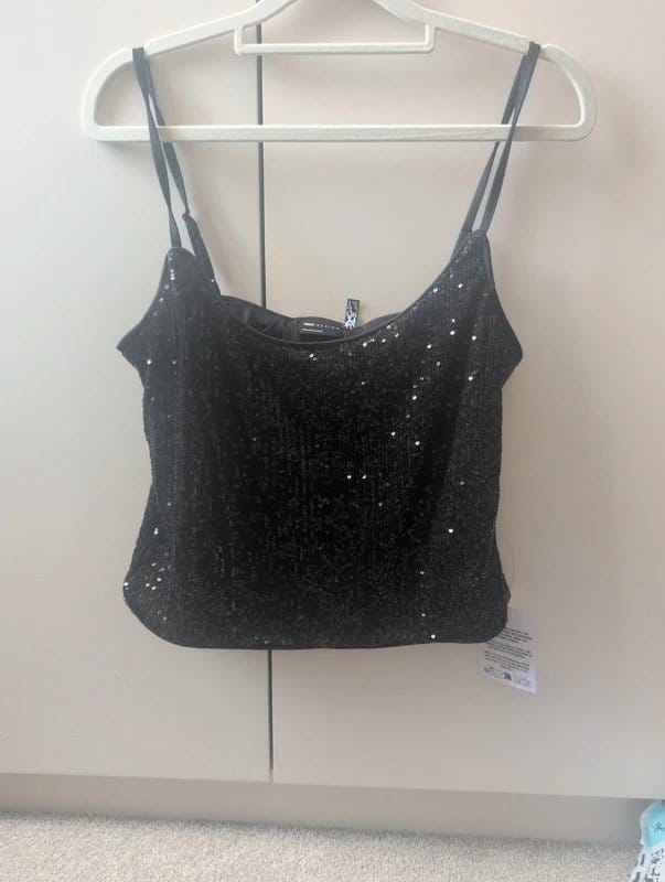 ASOS Black sequin crop top - 1