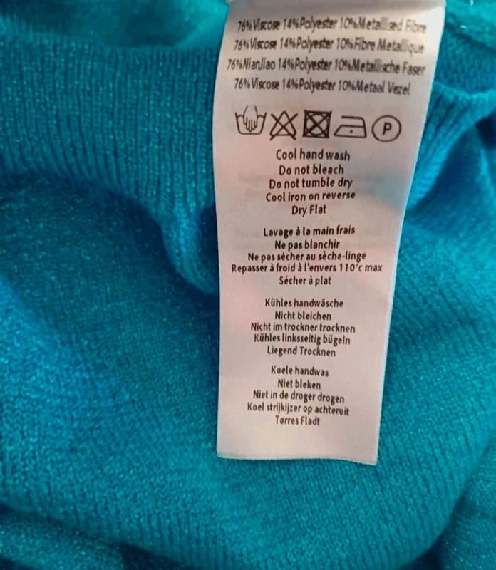 Hush Hush Electric Blue Knitted V-neck Sparkle Top - size XL
