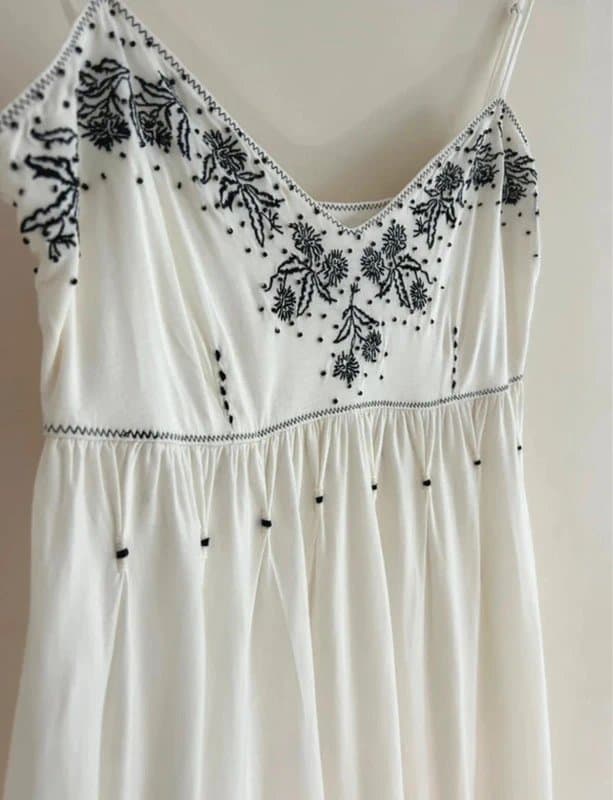 Ted Baker 🌸 Ted Baker White Embroidered Cami Dress Strappy Summer Mini UK 10
