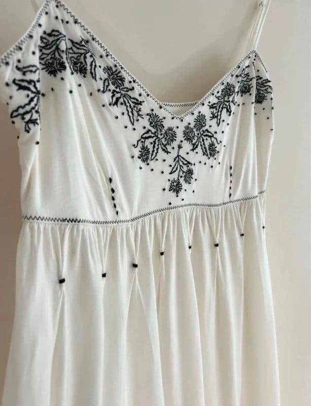 Ted Baker 🌸 Ted Baker White Embroidered Cami Dress Strappy Summer Mini UK 10 - 1