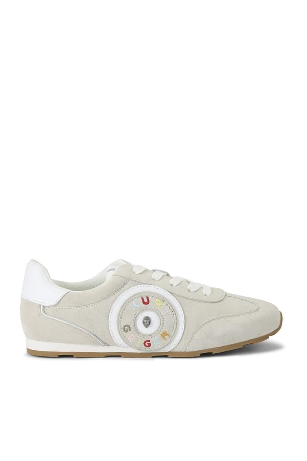 Kurt Geiger London Kurt Geiger London Women's 'Bromley Slimline Sneaker' Suede Trainers in Cream