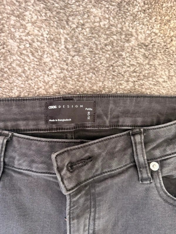ASOS Petite Slim Mom Jeans in Dark Grey