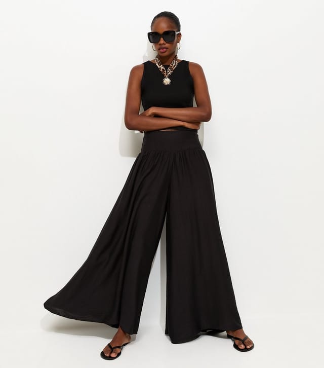 New Look Women's Black Wide Leg Palazzo Trousers New Look - 2