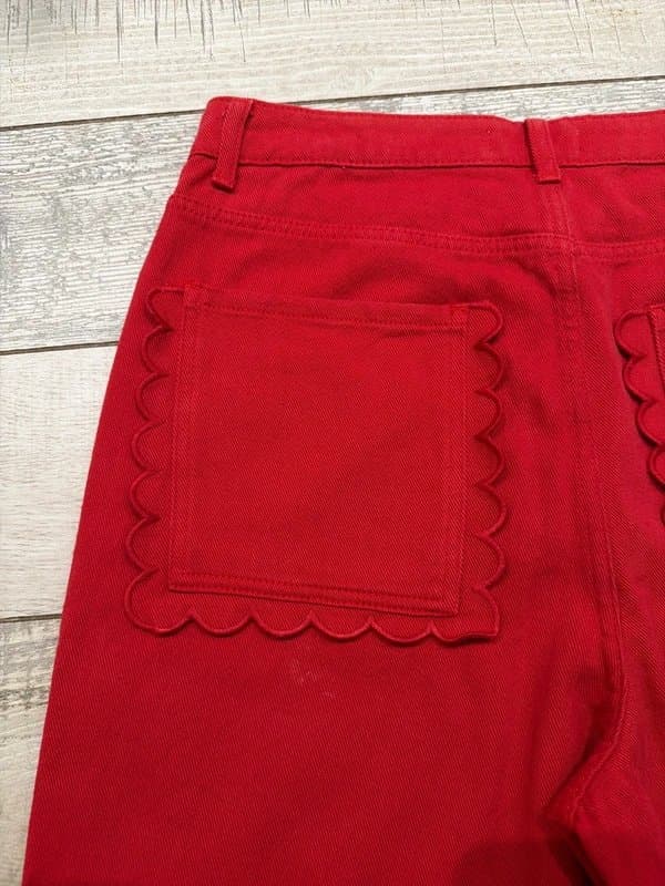 Never Fully Dressed Never Fully Dressed scallop jeans red 14