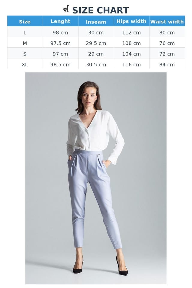 Love Lace Love Lace Women's Classic Pleated Waist Tapered Trousers Left Zip in Grey - 3