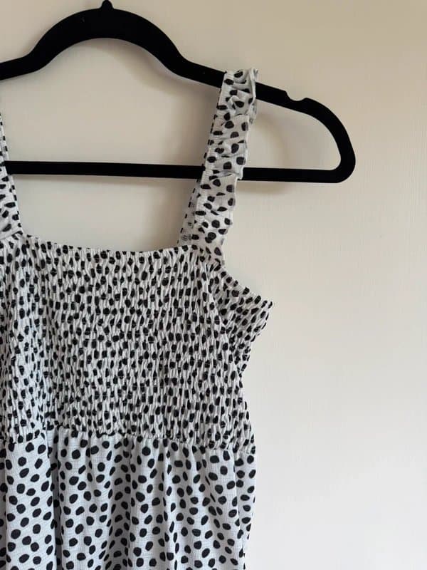 Topshop Topshop Polka Dot Shirred Smock Mini Dress UK 10