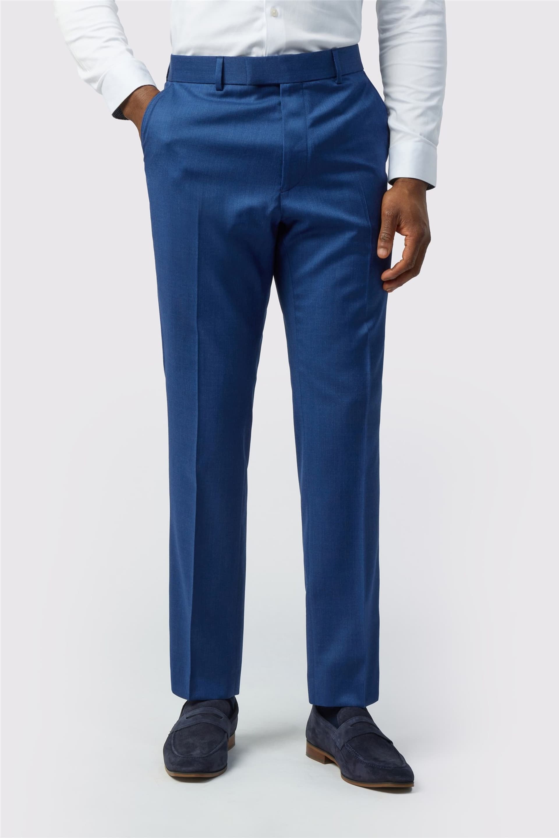 Ted Baker Ted Baker Men's Flat Fronted Tailored Suit Trousers in Blue