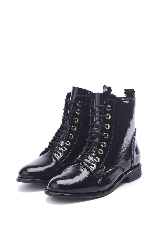 Moda In Pelle Moda In Pelle Women's 'Penelopi' Patent Leather Ankle Boots in Black - 2