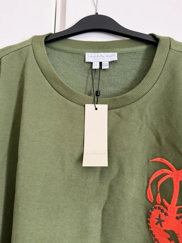 Never Fully Dressed Khaki Embroidered Sweatshirt