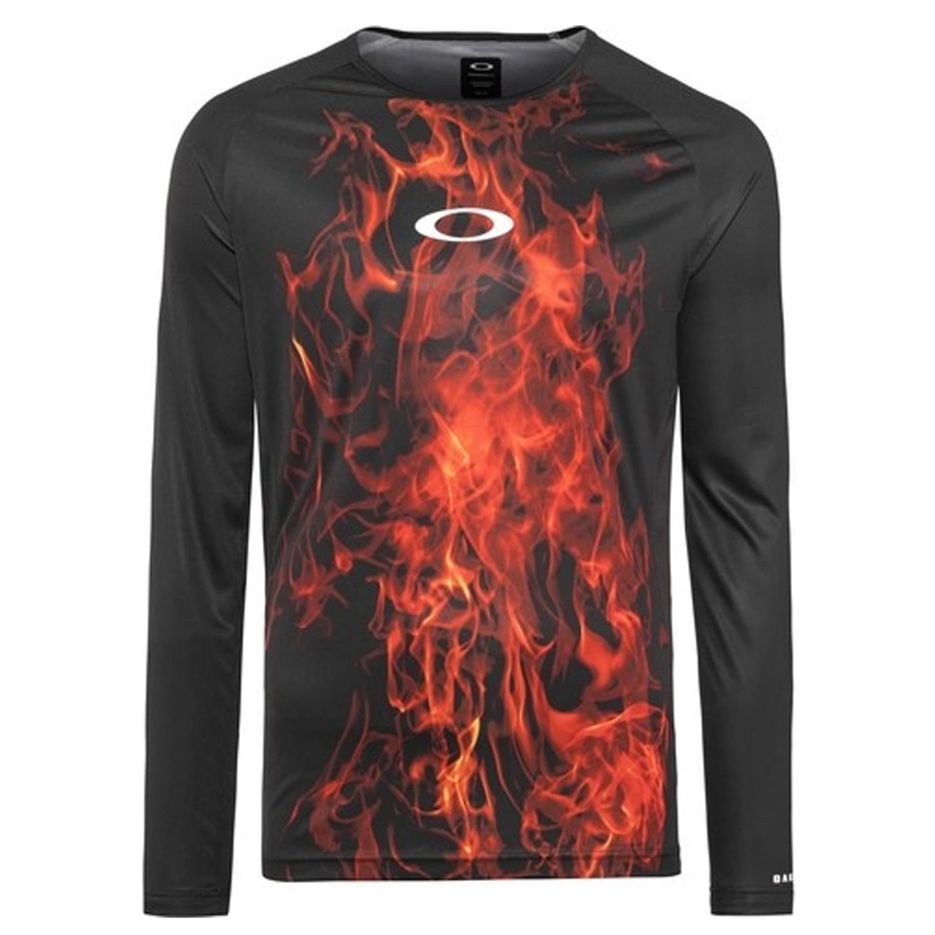 Oakley Oakley Men's Long Sleeve Crew Neck Black Red Cycling Jersey Top