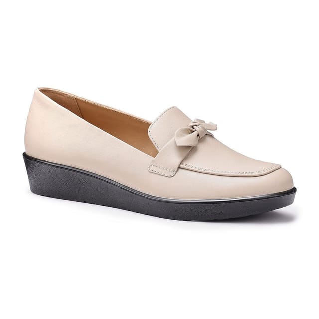 Hotter Hotter Women's 'Amber' Wedge Loafers in Light Sand - 2
