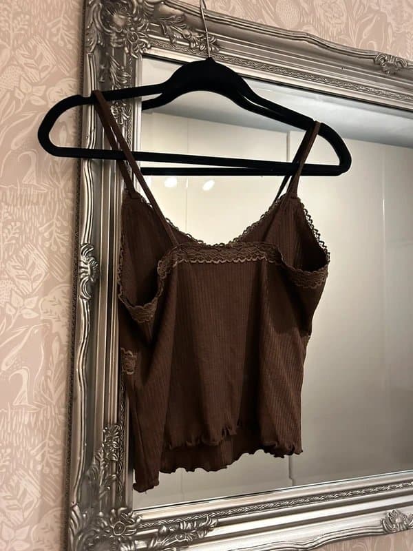 New Look New Look Brown Crop Top Size 10.