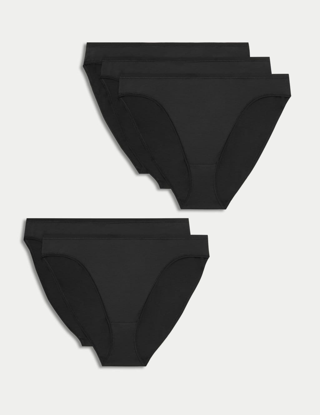 Marks & Spencer M&S 5pk Microfibre High Leg Knickers Black - 1