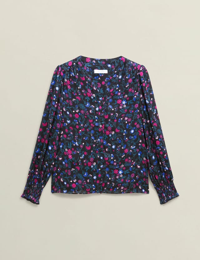 Hobbs London Hobbs London Women's Tasha Floral Blouse in True Black - 2