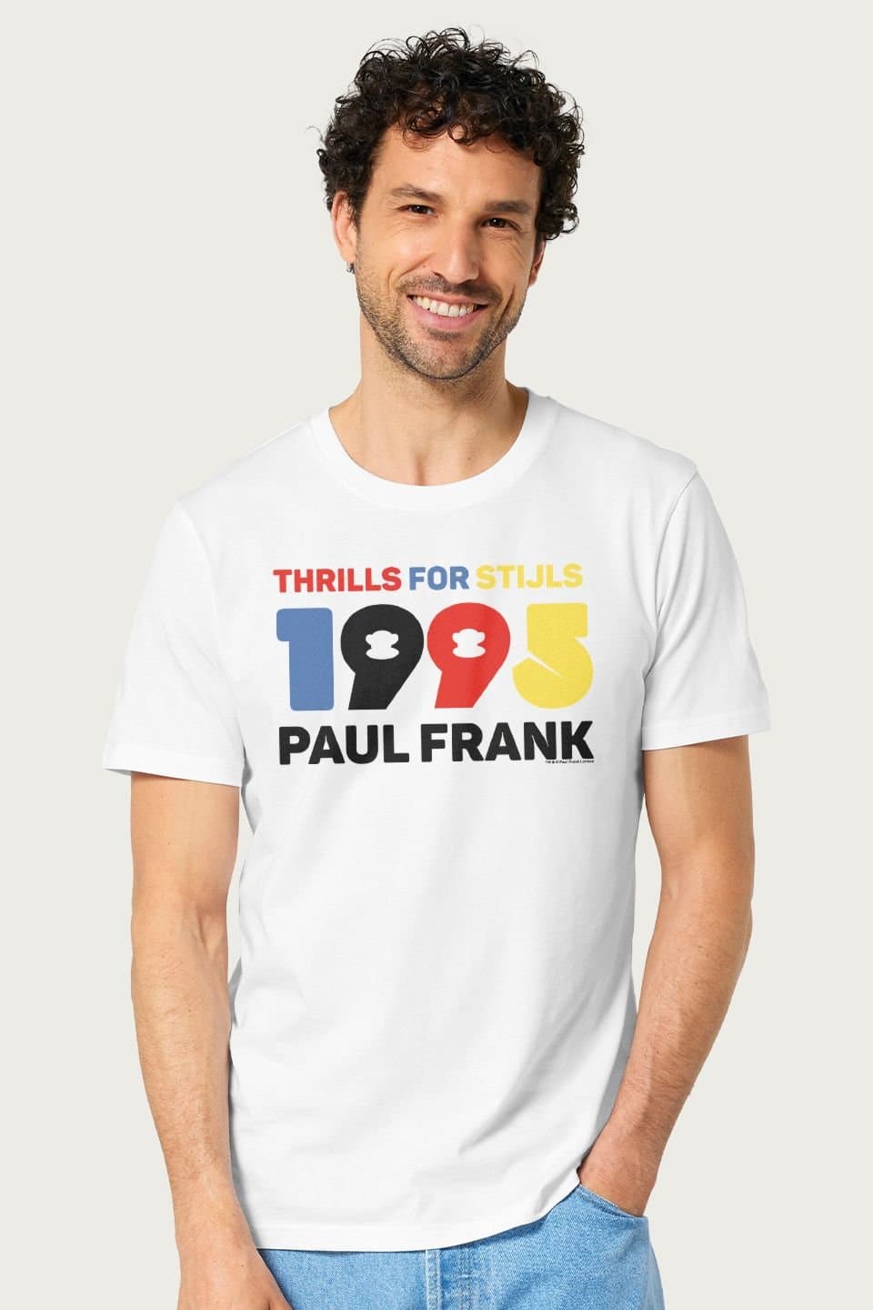Paul Frank Paul Frank Men's Julius Thrills For Stijls 1995 Abstract Art T-Shirt in White