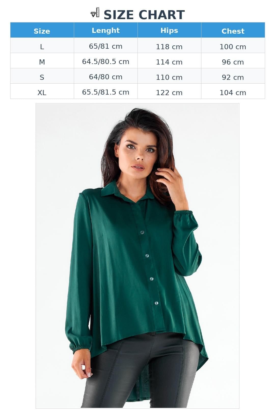 Love Lace Love Lace Women's Long Sleeve Shirt With Extended Back in Green - 4
