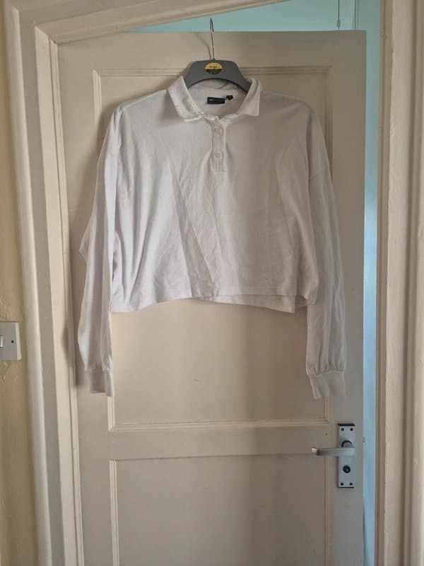 ASOS Design Asos Design Womens long sleeved cropped polo shirt|Size 14 (please read description)
