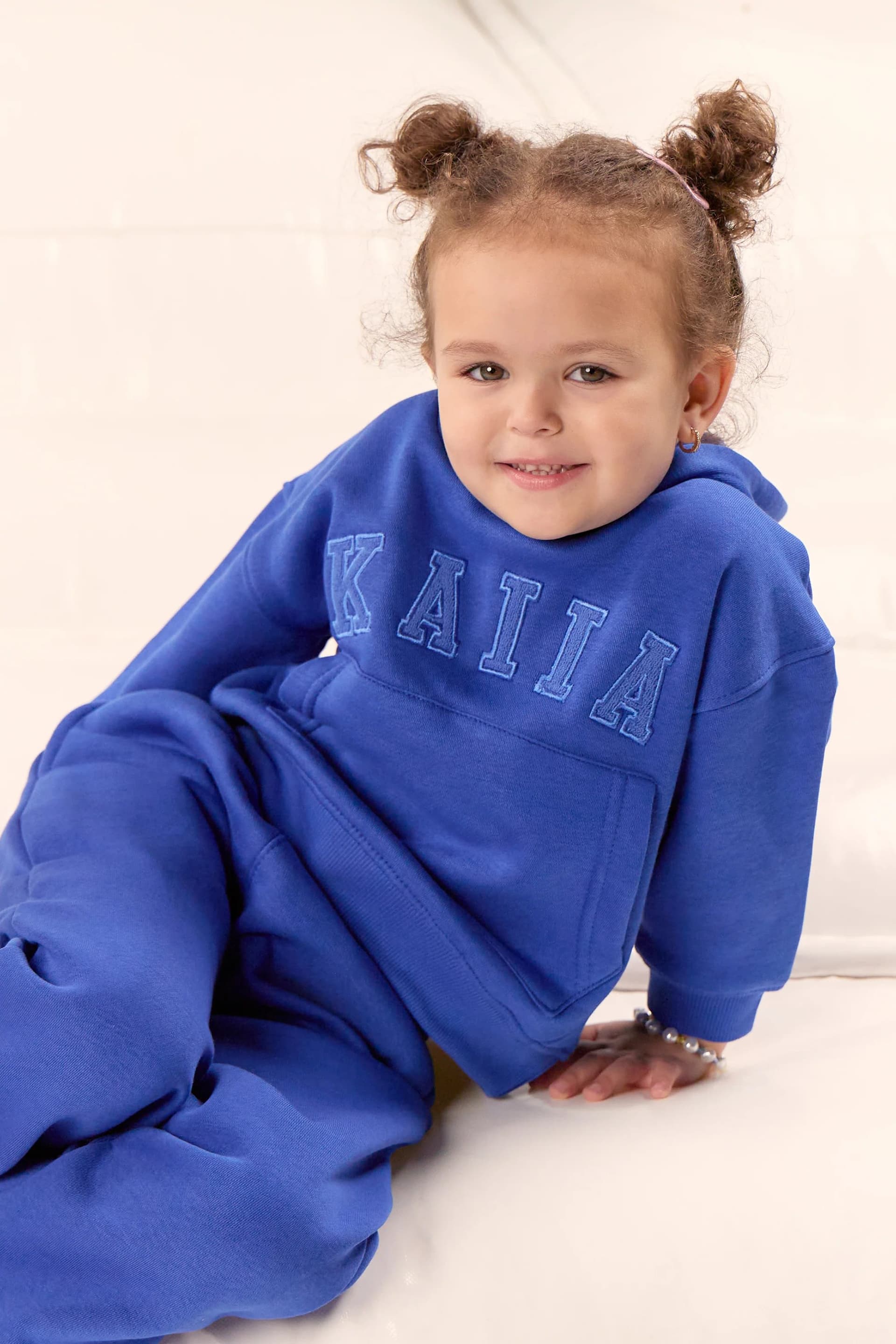 Kaiia Kaiia Kids Slogan Oversized Hoodie Cobalt Blue