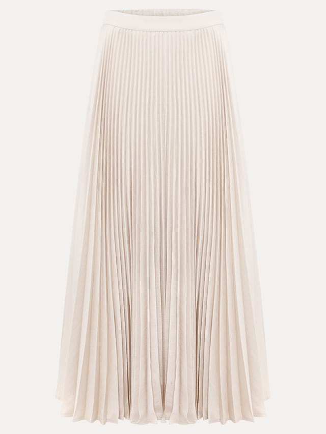 Phase Eight Phase Eight Women's Sybilla Pleated Midi Skirt in Light Beige - 2