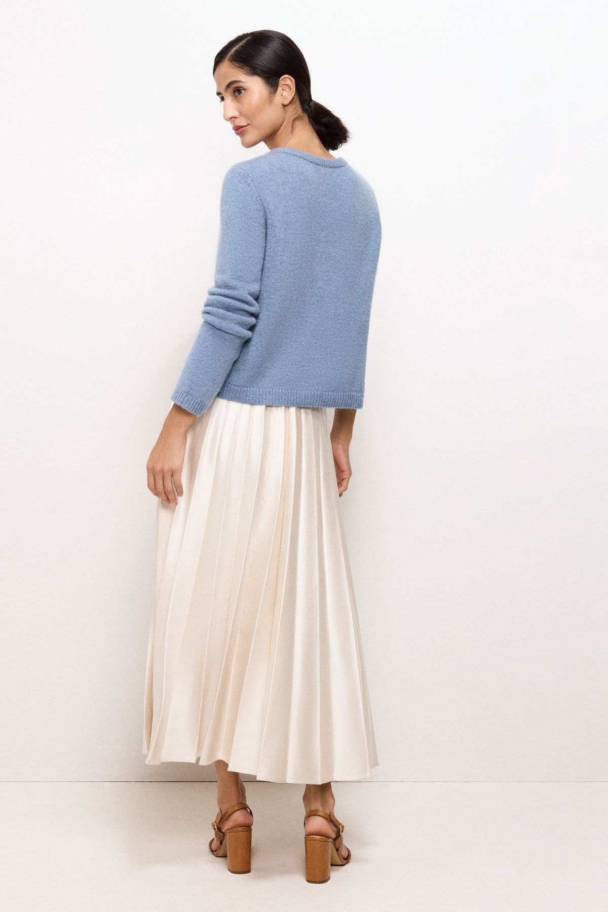 Phase Eight Phase Eight Women's Sybilla Pleated Midi Skirt in Light Beige - 4