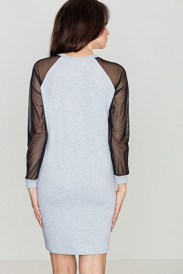 Love Lace Love Lace Women's Elegant Sporty Short Stretch Cotton Dress in Grey - 2
