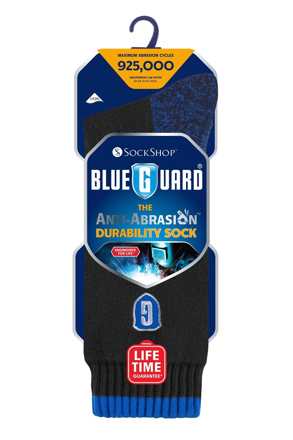 SOCKSHOP Blue Guard SOCKSHOP Blue Guard Men's Anti Abrasion Heavy Duty Work Socks for Steel Toe Boots in Black - 2