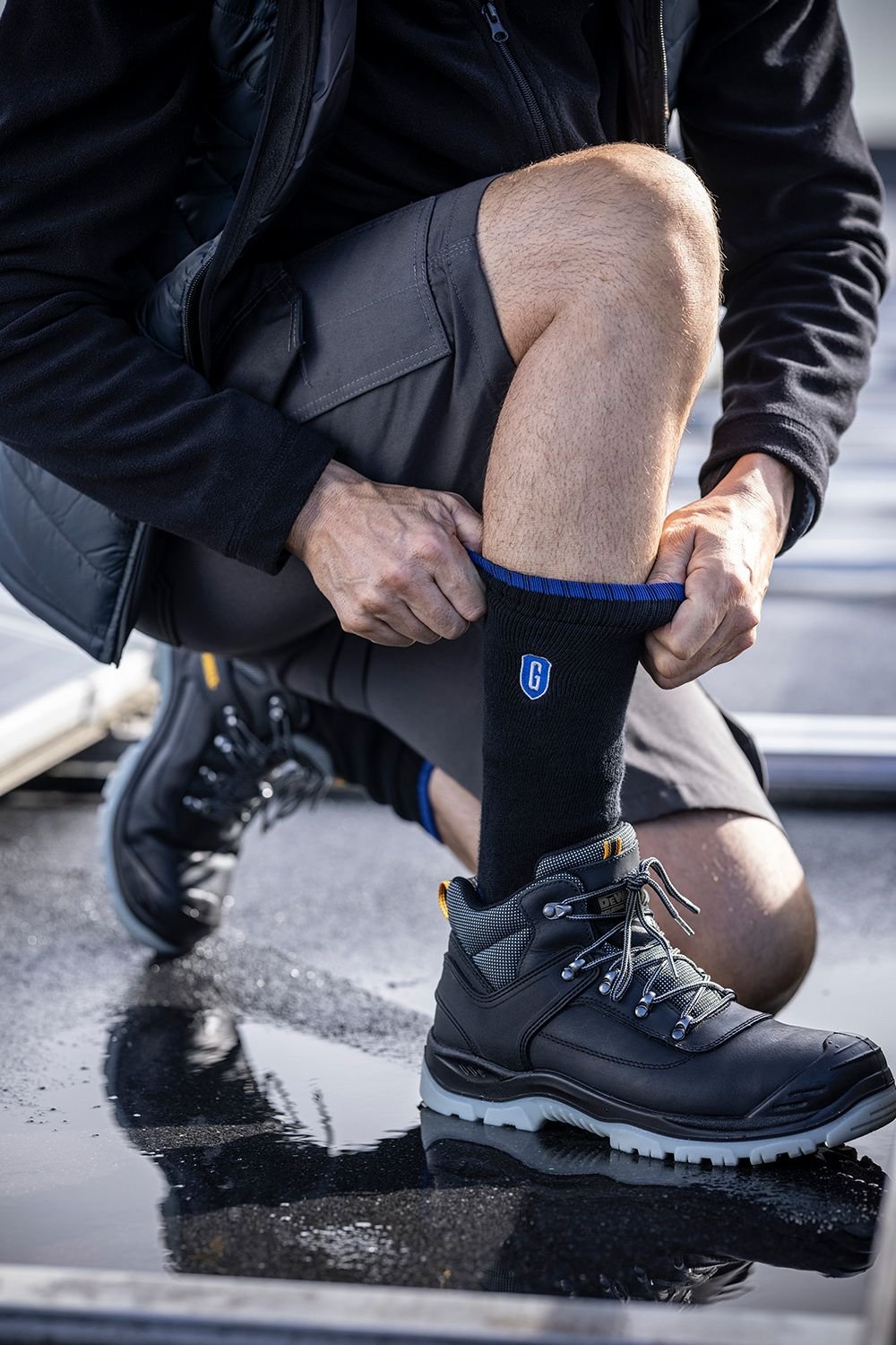 SOCKSHOP Blue Guard SOCKSHOP Blue Guard Men's Anti Abrasion Heavy Duty Work Socks for Steel Toe Boots in Black - 4