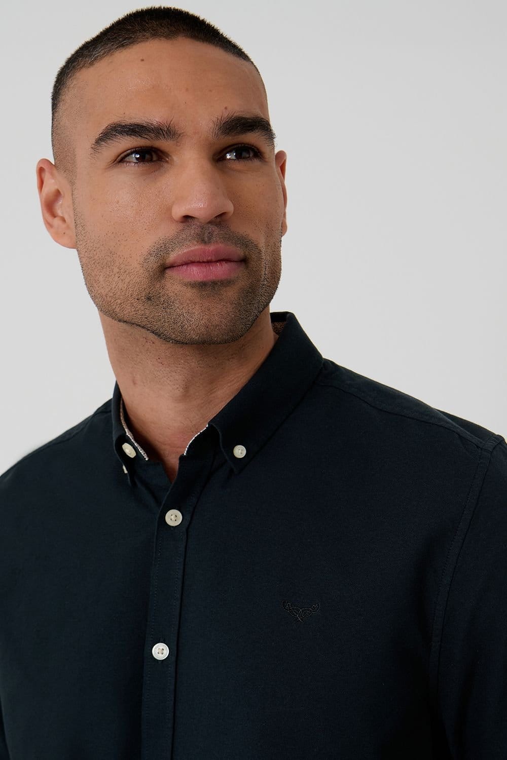 Threadbare Threadbare Men's Oxford Cotton 'Beacon' Long Sleeve Shirt in Black - 4