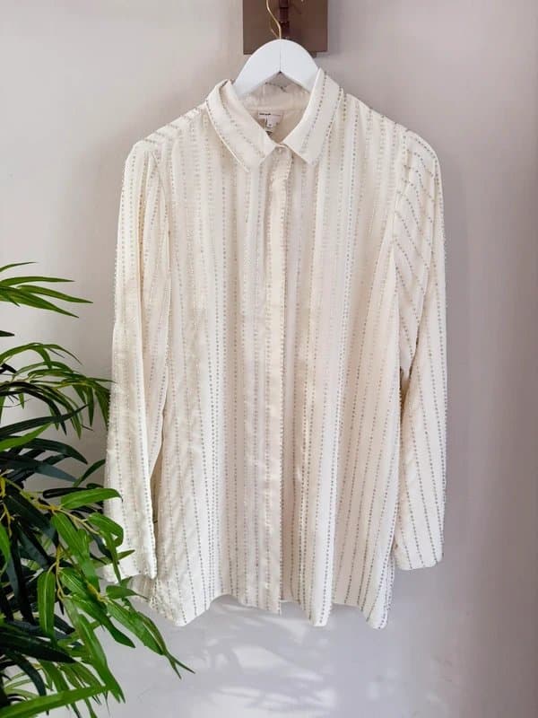 River Island Stunning Size 12 River Island Beaded Blouse Shirt Sequin Embellished Excellent Condition