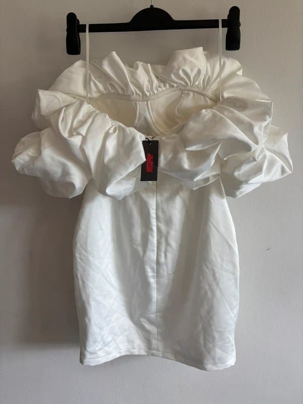 Misspap Misspap White corset puff Bardot dress