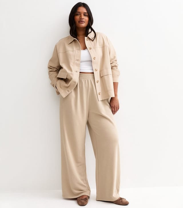 New Look Women's Plus Size Camel Wide Leg Joggers Curves New Look - 3