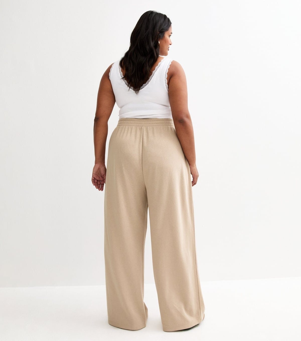 New Look Women's Plus Size Camel Wide Leg Joggers Curves New Look - 4