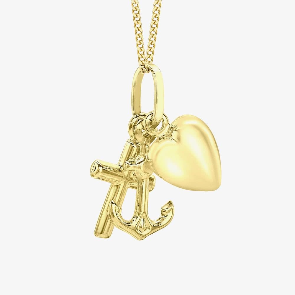T.H.Baker T.H.Baker Women's 9ct Yellow Gold Faith, Hope & Love Necklace 1.61.0523