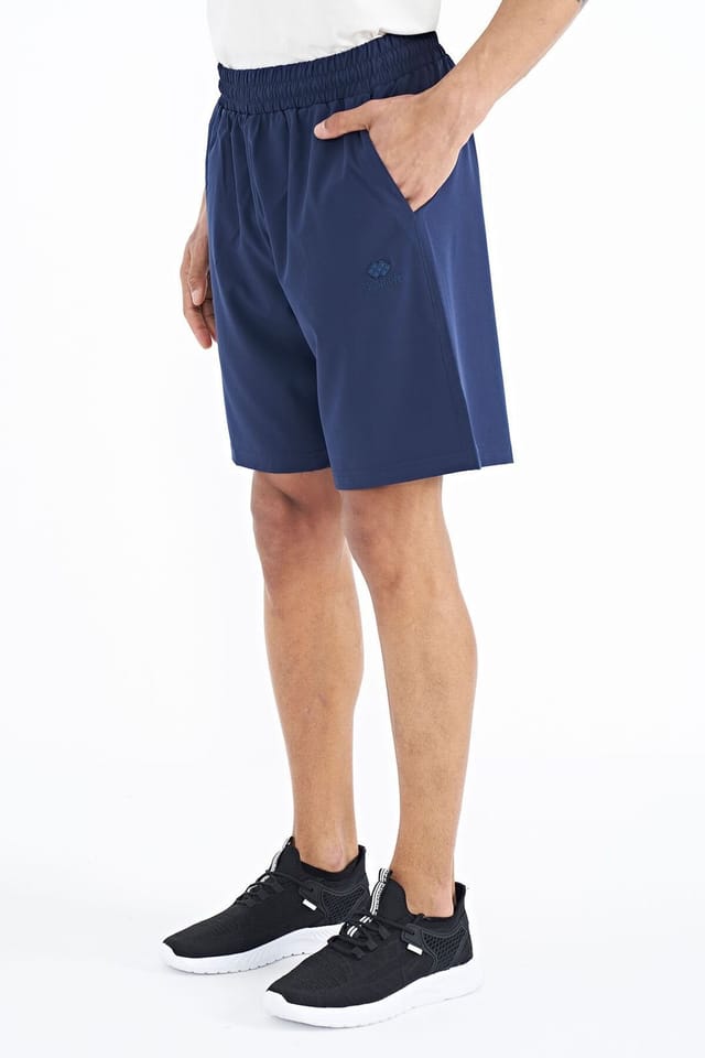 Tommy Life Tommy Life Men's Regular-fit Wide-leg Shorts in Navy - 2