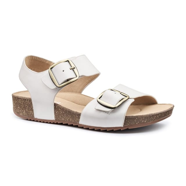 Hotter Hotter Women's Wide Fit 'Tourist II' Cork-Wedge Sandals in Off-White - 2