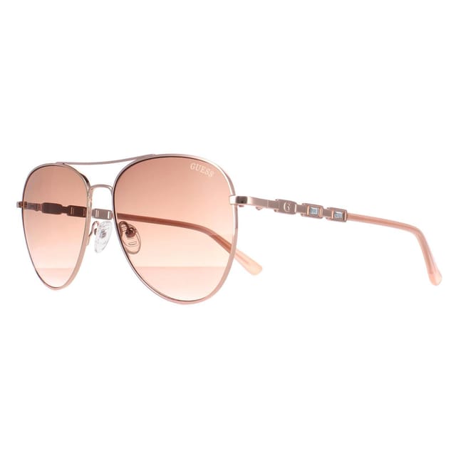 GUESS Guess Women's Aviator Shiny Rose Gold Brown Gradient GF6143 - 2