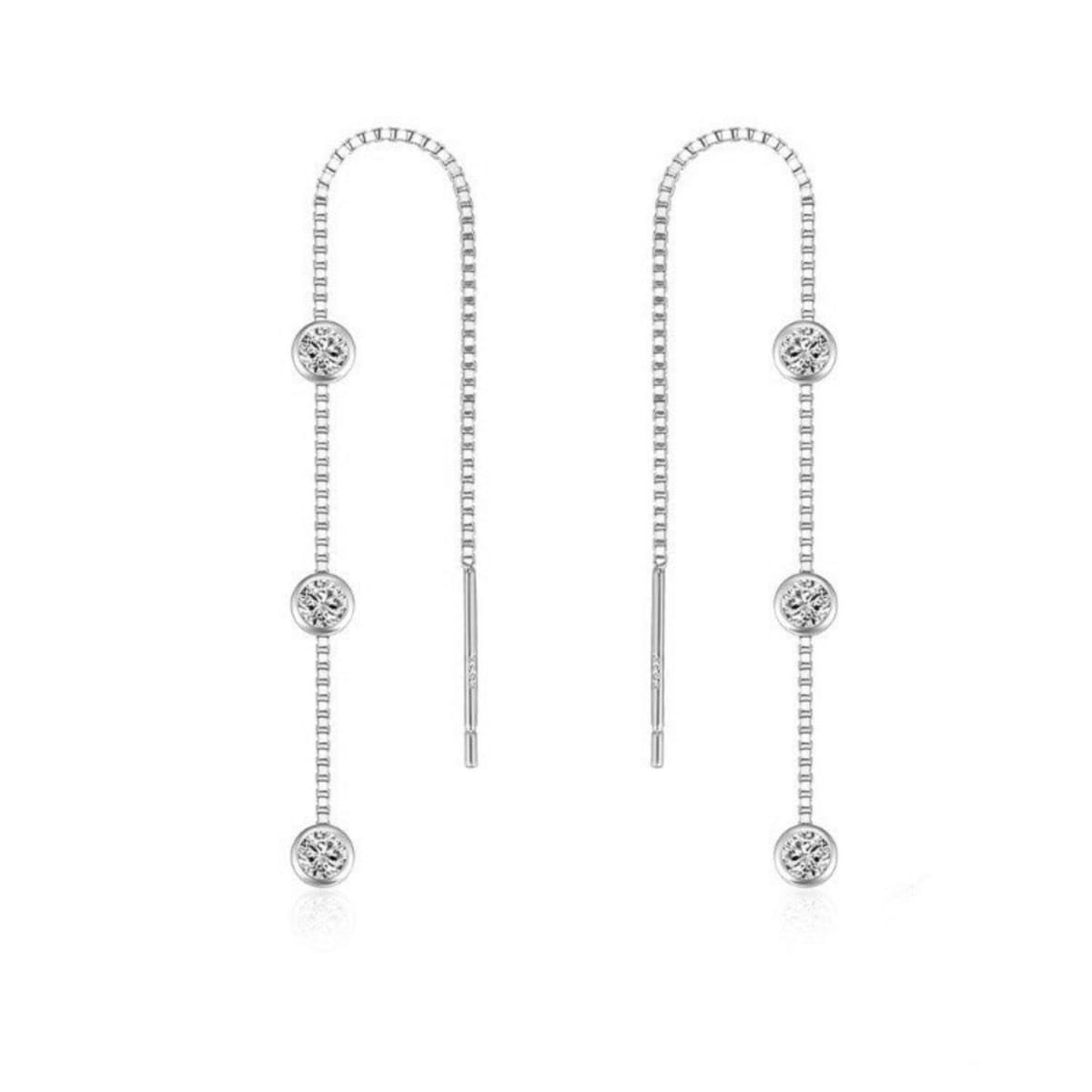 Gold Trip Gold Trip Women's Waterfall Threader Earrings in Silver - 1