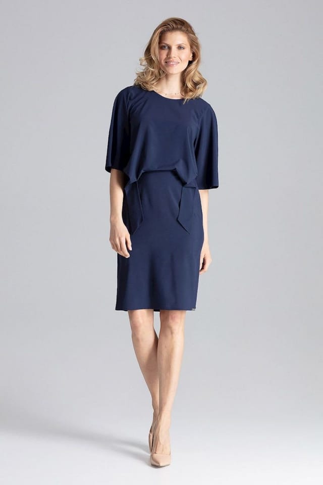 Love Lace Love Lace Women's Delicate Knee Length Dress with Elastic Waist in Blue - 2