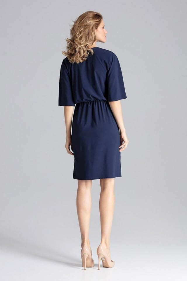 Love Lace Love Lace Women's Delicate Knee Length Dress with Elastic Waist in Blue - 3