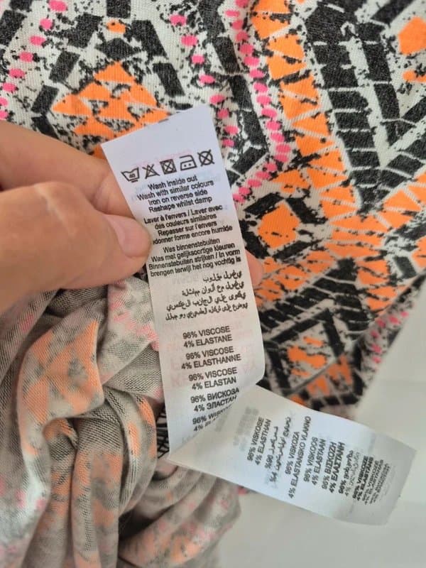 New Look New Look Neon Aztec Print Maxi Dress UK 8 Orange Pink Geometric Sleeveless Stretch