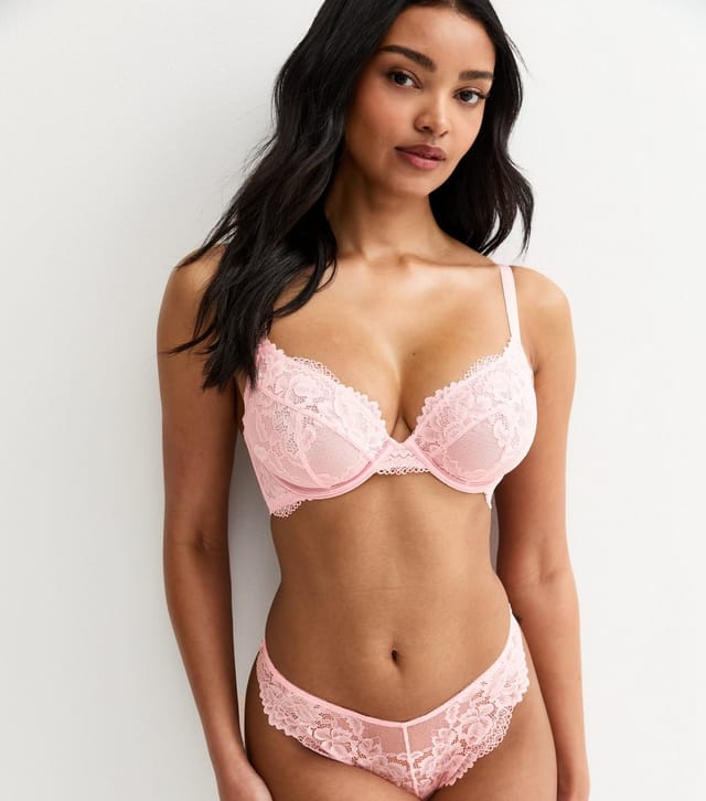 New Look Women's Light Pink DD+ Lace Non Padded Bra New Look - 2